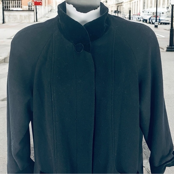Vintage Herman Kay Black Wool Coat – Women’s Size 14 - Picture 3 of 10